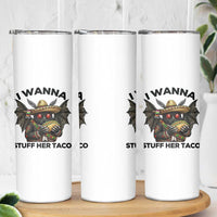 Funny Cinco De Mayo Mothman Skinny Tumbler I Wanna Stuff Her Taco