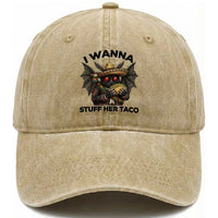Funny Cinco De Mayo Mothman Washed Cotton Baseball Cap I Wanna Stuff Her Taco