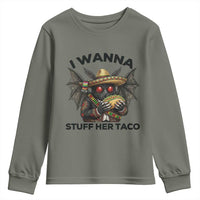Funny Cinco De Mayo Mothman Youth Sweatshirt I Wanna Stuff Her Taco