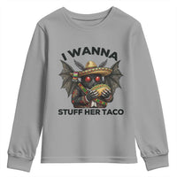 Funny Cinco De Mayo Mothman Youth Sweatshirt I Wanna Stuff Her Taco