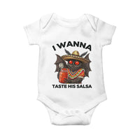 Funny Cinco De Mayo Mothman Baby Onesie I Wanna Taste His Salsa