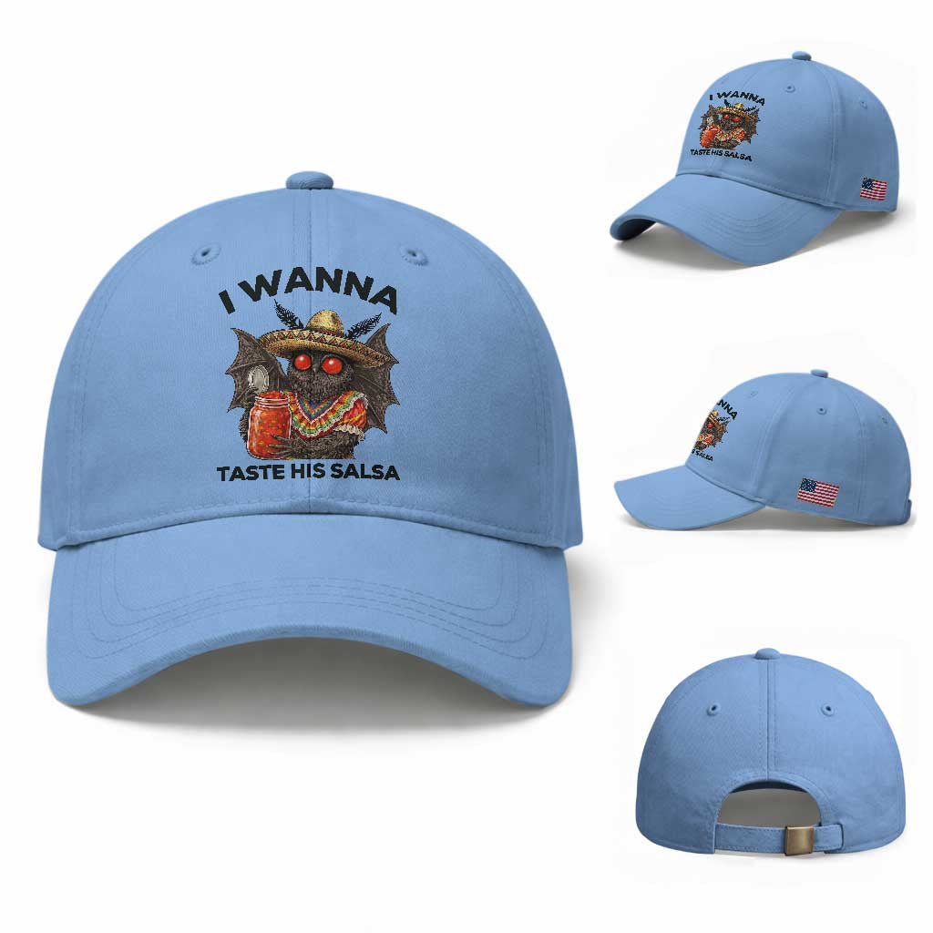 Funny Cinco De Mayo Mothman Baseball Cap I Wanna Taste His Salsa