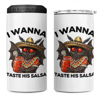 Funny Cinco De Mayo Mothman 4 in 1 Can Cooler Tumbler I Wanna Taste His Salsa