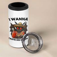 Funny Cinco De Mayo Mothman 4 in 1 Can Cooler Tumbler I Wanna Taste His Salsa