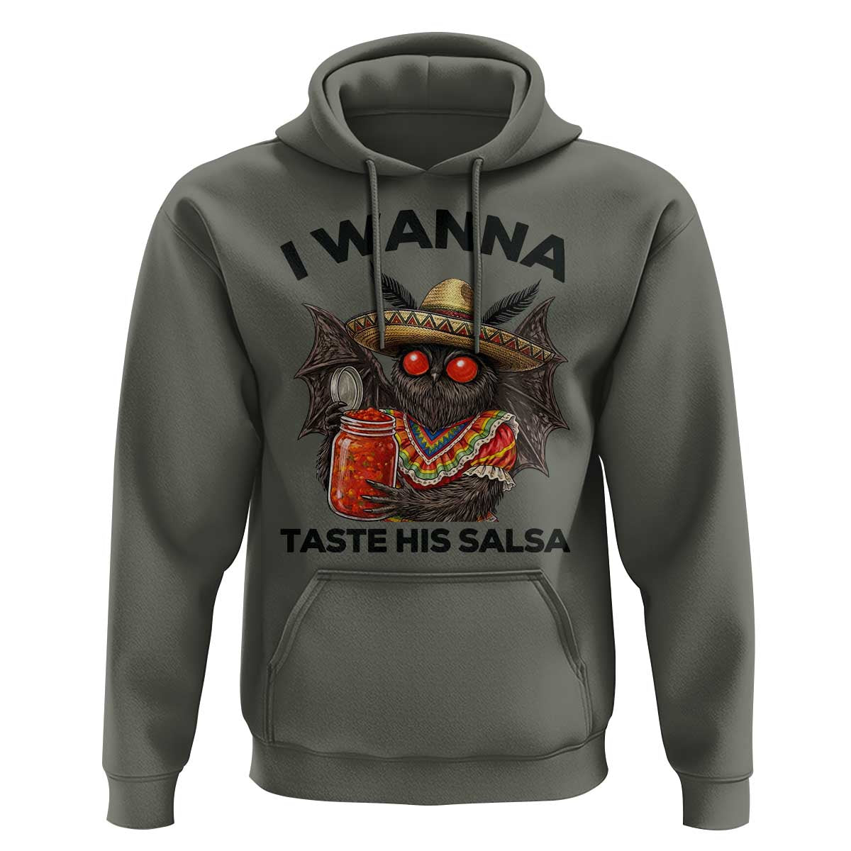 Funny Cinco De Mayo Mothman Hoodie I Wanna Taste His Salsa