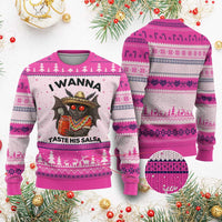 Funny Cinco De Mayo Mothman Ugly Christmas Sweater I Wanna Taste His Salsa