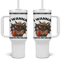 Funny Cinco De Mayo Mothman Tumbler With Handle I Wanna Taste His Salsa