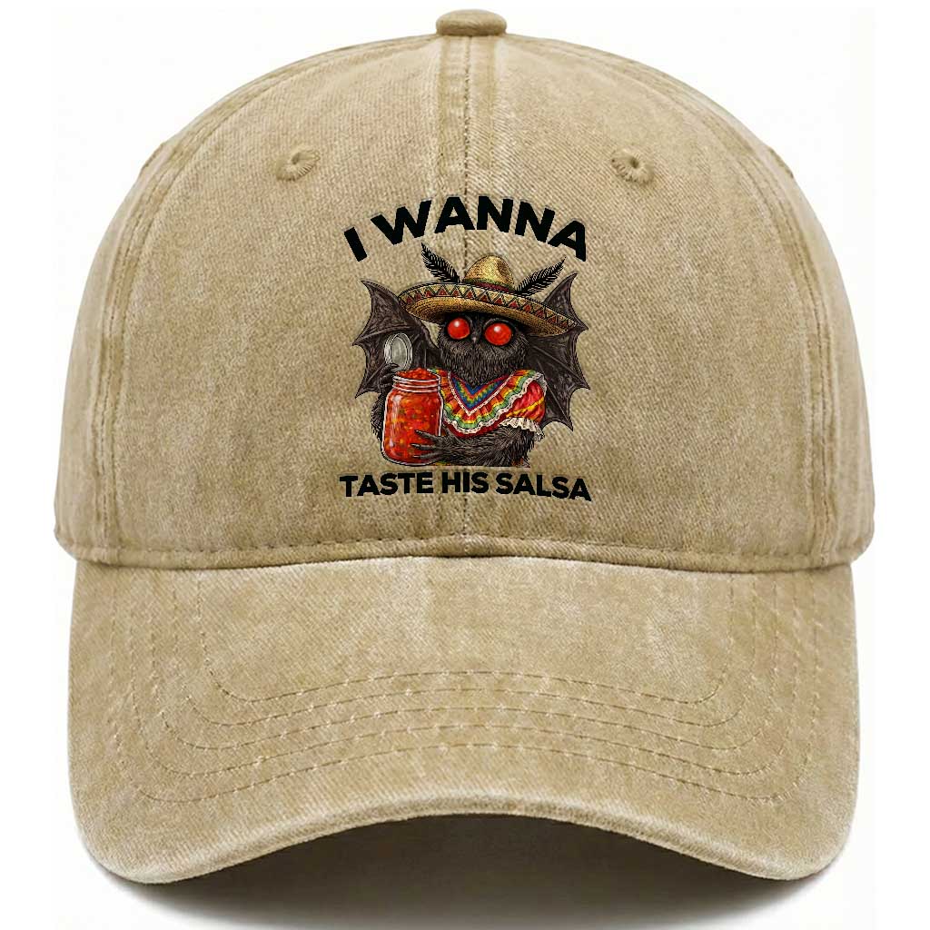 Funny Cinco De Mayo Mothman Washed Cotton Baseball Cap I Wanna Taste His Salsa