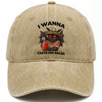 Funny Cinco De Mayo Mothman Washed Cotton Baseball Cap I Wanna Taste His Salsa