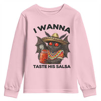 Funny Cinco De Mayo Mothman Youth Sweatshirt I Wanna Taste His Salsa