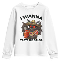 Funny Cinco De Mayo Mothman Youth Sweatshirt I Wanna Taste His Salsa
