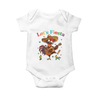 Lets Fiesta Cinco de May Baby Onesie Funny Chicken Playing Guitar