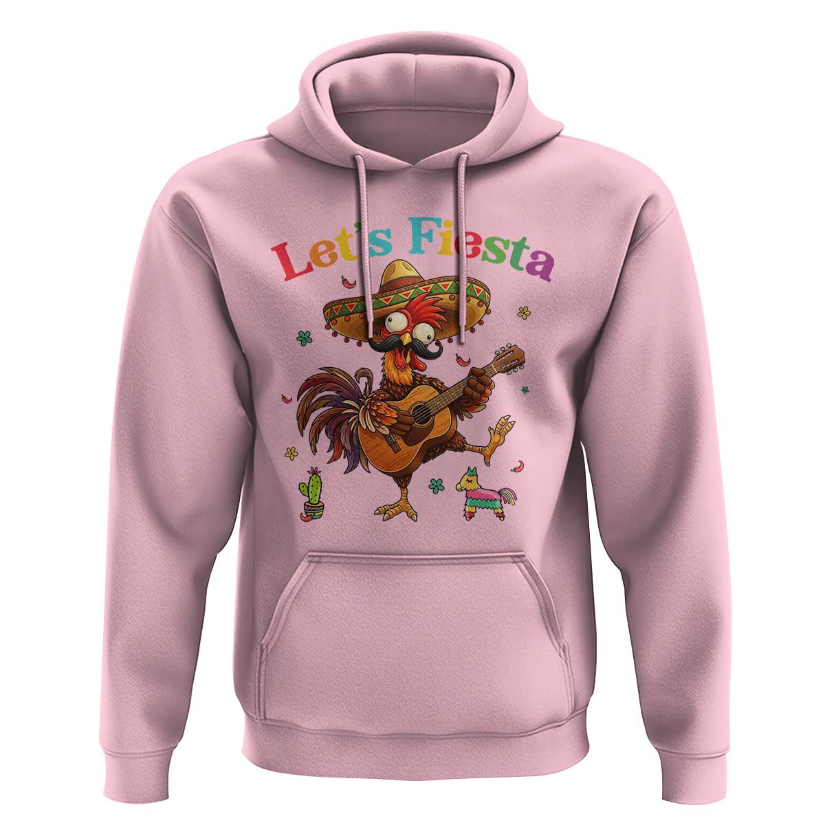 Lets Fiesta Cinco de May Hoodie Funny Chicken Playing Guitar