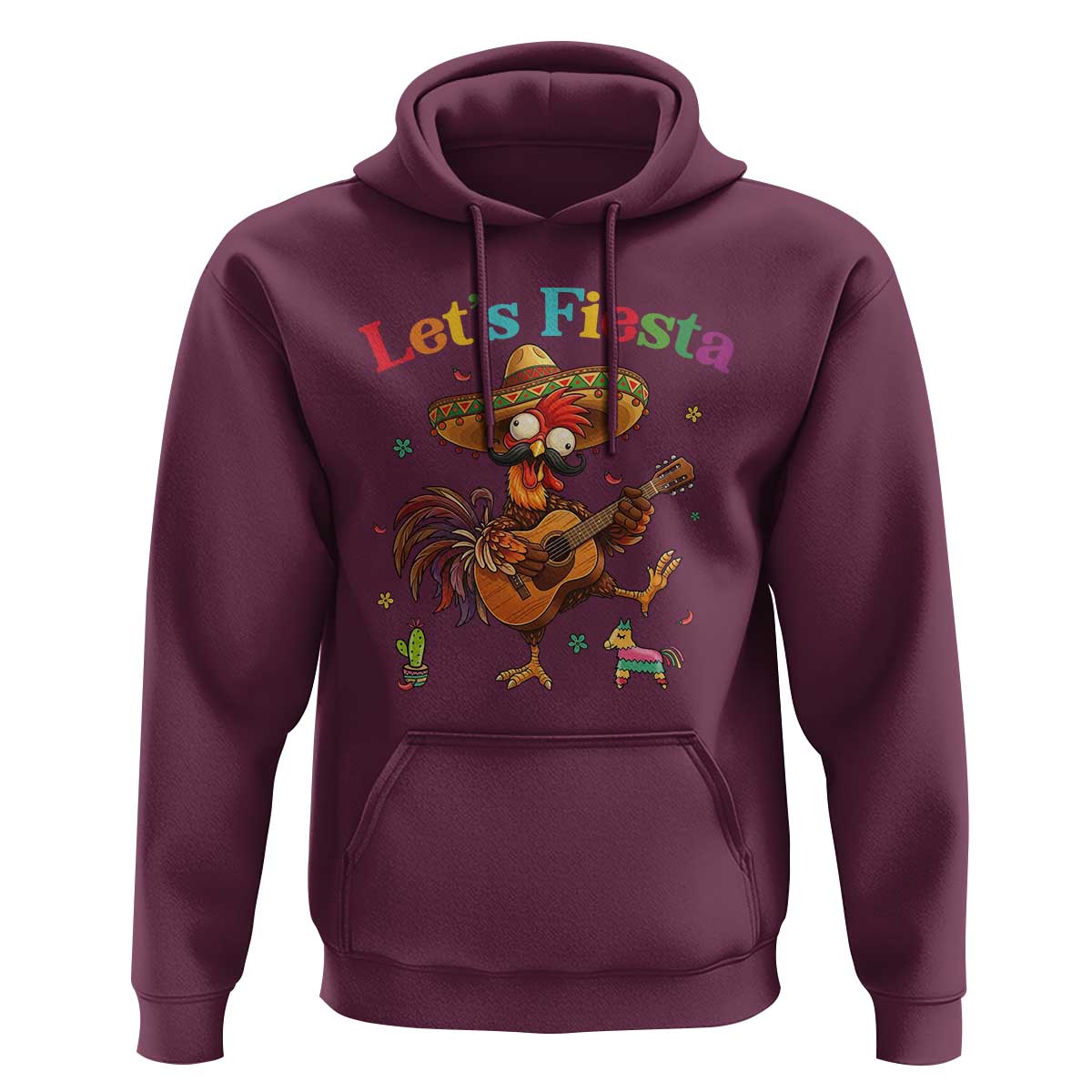 Lets Fiesta Cinco de May Hoodie Funny Chicken Playing Guitar