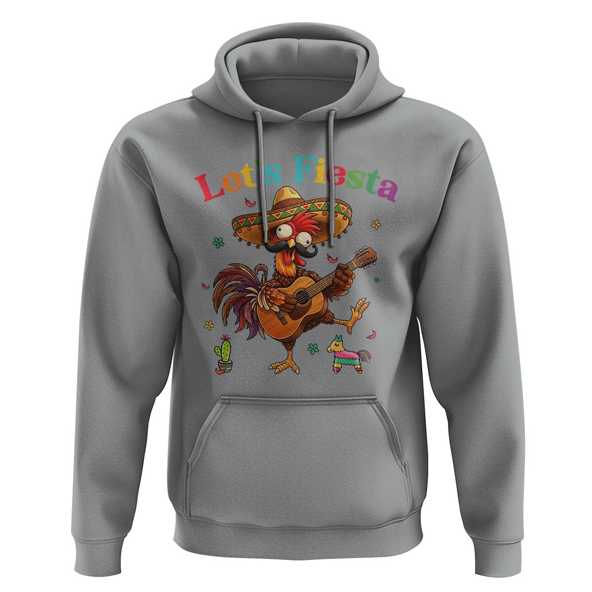 Lets Fiesta Cinco de May Hoodie Funny Chicken Playing Guitar