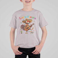 Lets Fiesta Cinco de May T Shirt For Kid Funny Chicken Playing Guitar