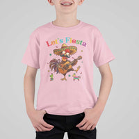 Lets Fiesta Cinco de May T Shirt For Kid Funny Chicken Playing Guitar