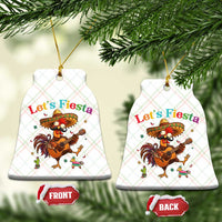 Lets Fiesta Cinco de May Ceramic Ornament Funny Chicken Playing Guitar