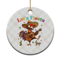Lets Fiesta Cinco de May Ceramic Ornament Funny Chicken Playing Guitar