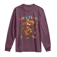 Lets Fiesta Cinco de May Long Sleeve Shirt Funny Chicken Playing Guitar