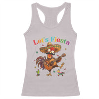 Lets Fiesta Cinco de May Racerback Tank Top Funny Chicken Playing Guitar