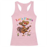 Lets Fiesta Cinco de May Racerback Tank Top Funny Chicken Playing Guitar