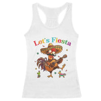 Lets Fiesta Cinco de May Racerback Tank Top Funny Chicken Playing Guitar