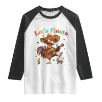 Lets Fiesta Cinco de May Raglan Shirt Funny Chicken Playing Guitar