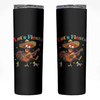 Lets Fiesta Cinco de May Skinny Tumbler Funny Chicken Playing Guitar