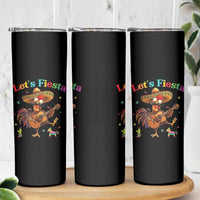 Lets Fiesta Cinco de May Skinny Tumbler Funny Chicken Playing Guitar