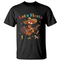 Lets Fiesta Cinco de May T Shirt Funny Chicken Playing Guitar