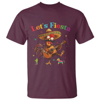 Lets Fiesta Cinco de May T Shirt Funny Chicken Playing Guitar
