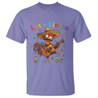 Lets Fiesta Cinco de May T Shirt Funny Chicken Playing Guitar
