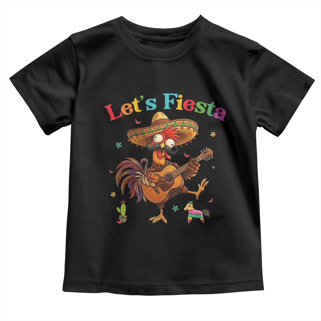 Lets Fiesta Cinco de May Toddler T Shirt Funny Chicken Playing Guitar
