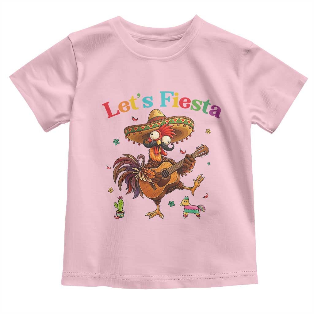 Lets Fiesta Cinco de May Toddler T Shirt Funny Chicken Playing Guitar