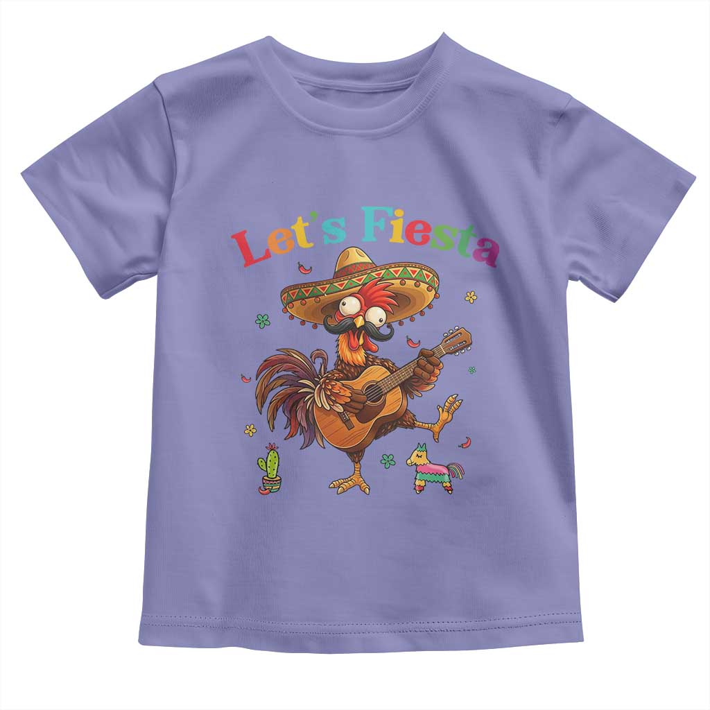 Lets Fiesta Cinco de May Toddler T Shirt Funny Chicken Playing Guitar
