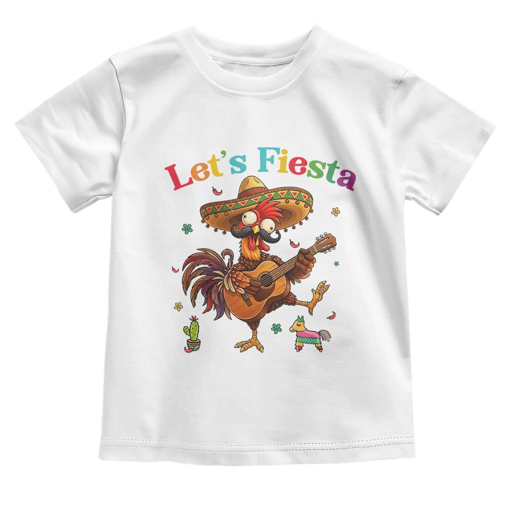 Lets Fiesta Cinco de May Toddler T Shirt Funny Chicken Playing Guitar