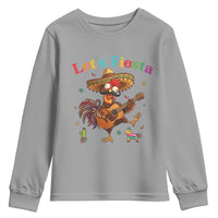 Lets Fiesta Cinco de May Youth Sweatshirt Funny Chicken Playing Guitar