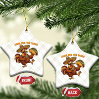 Funny Cinco De Mayo Chicken Ceramic Ornament Came For The Tacos