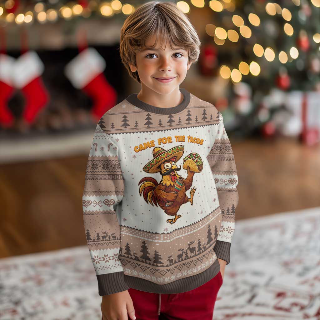 Funny Cinco De Mayo Chicken Ugly Christmas Sweater Came For The Tacos