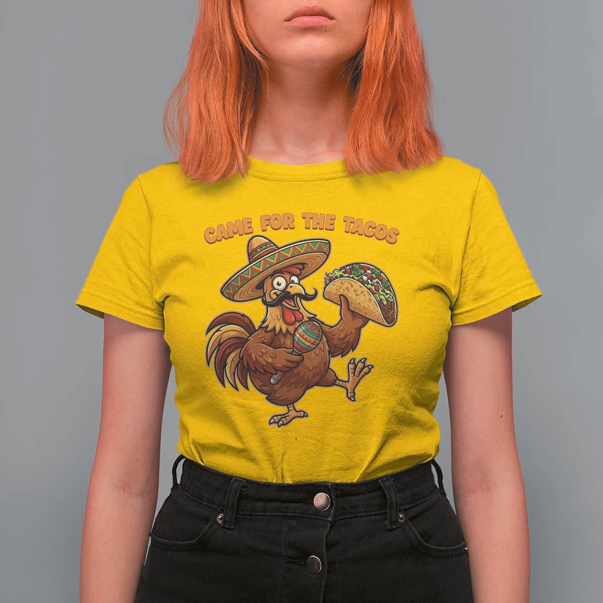Funny Cinco De Mayo Chicken T Shirt For Women Came For The Tacos