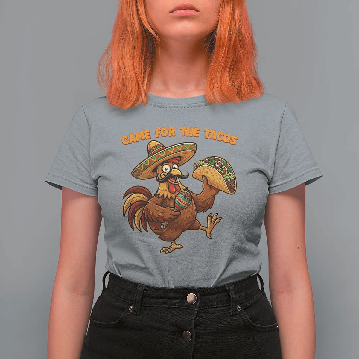 Funny Cinco De Mayo Chicken T Shirt For Women Came For The Tacos