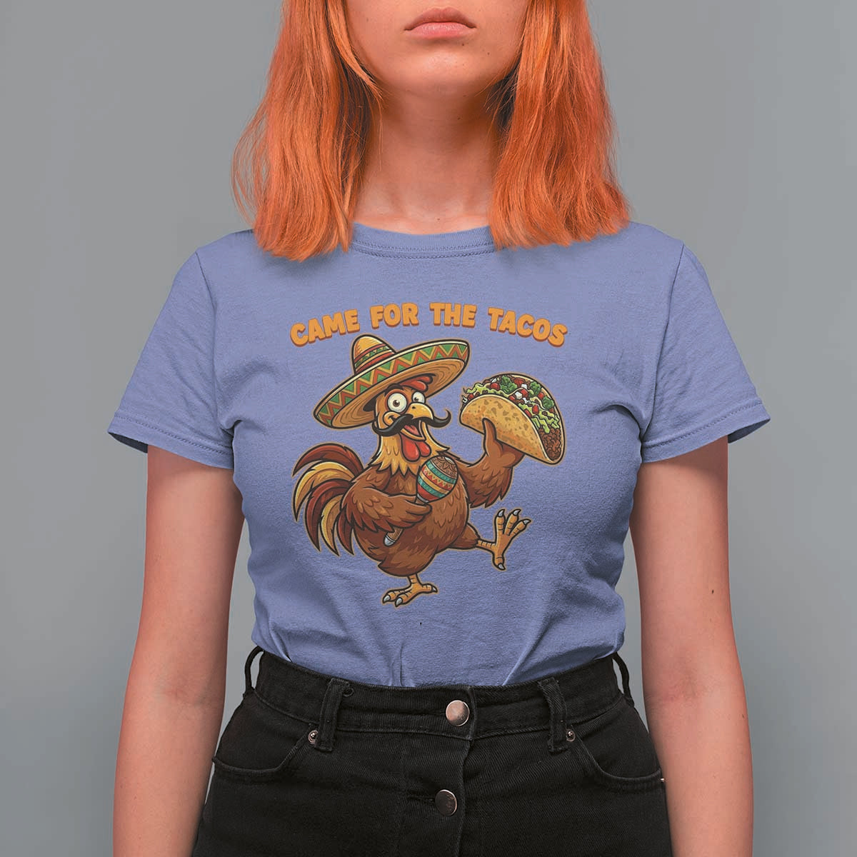 Funny Cinco De Mayo Chicken T Shirt For Women Came For The Tacos