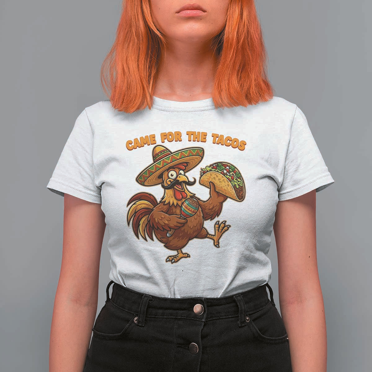 Funny Cinco De Mayo Chicken T Shirt For Women Came For The Tacos