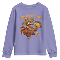 Funny Cinco De Mayo Chicken Youth Sweatshirt Came For The Tacos