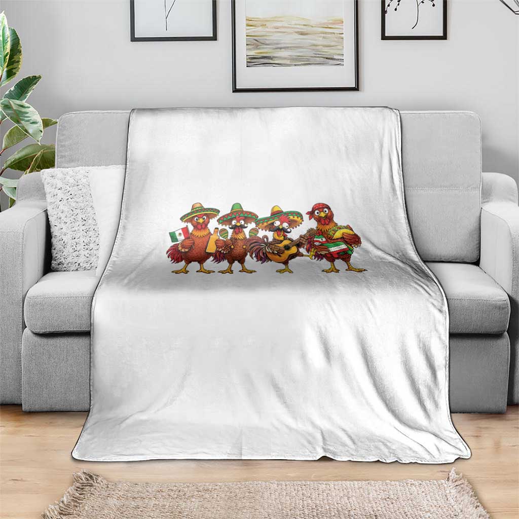 Funny Cinco De Mayo Chicken Squad Throw Blanket Mexican Party Celebration Gift