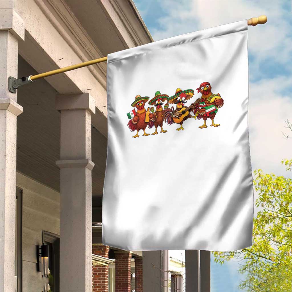 Funny Cinco De Mayo Chicken Squad Garden Flag Mexican Party Celebration Gift