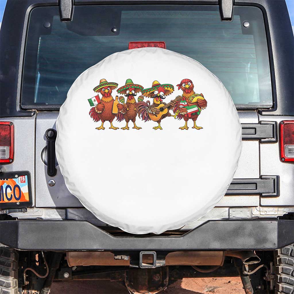 Funny Cinco De Mayo Chicken Squad Spare Tire Cover Mexican Party Celebration Gift