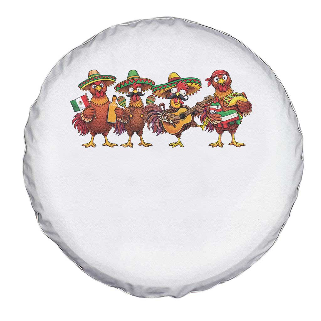 Funny Cinco De Mayo Chicken Squad Spare Tire Cover Mexican Party Celebration Gift