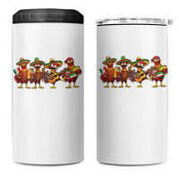 Funny Cinco De Mayo Chicken Squad 4 in 1 Can Cooler Tumbler Mexican Party Celebration Gift